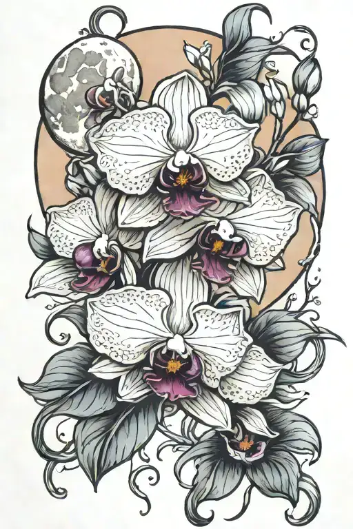 Orchid And Moon Rising