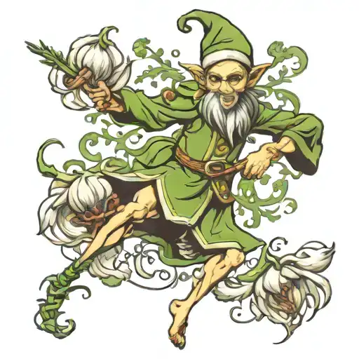 Garlic Plant Elf Dances On The Srengel