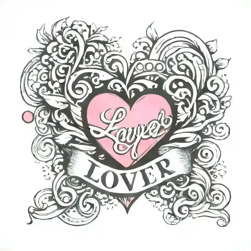 Heart With Script That Says Lover