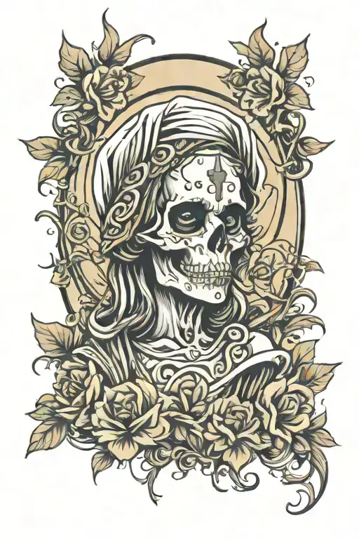 Skull Mary With Text