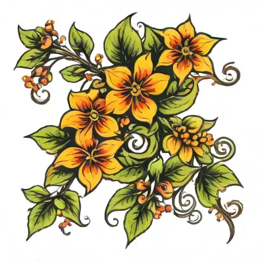 Vine With Small Flowers Growing