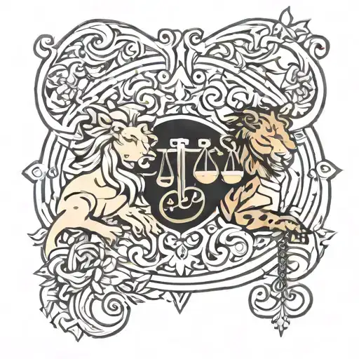 Libra And Leo Zodiac Sign Tattoo Design Inspired
