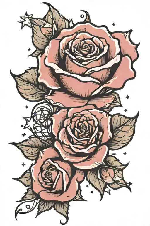 Rose With 11 Stars Underneath