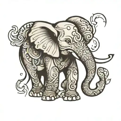 Elephant Spirit Tattoo Design