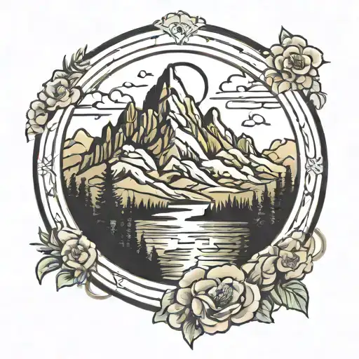 Mountain Scene In Frame