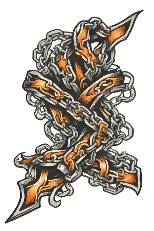 Cancer Ribbon Made Out Of A Motorcycle Chain