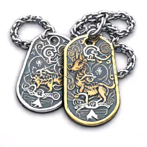 Army Dog Tags Wrapped