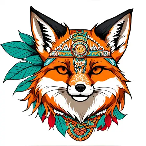Fox With Indian Inspiration Mix With Ketsune