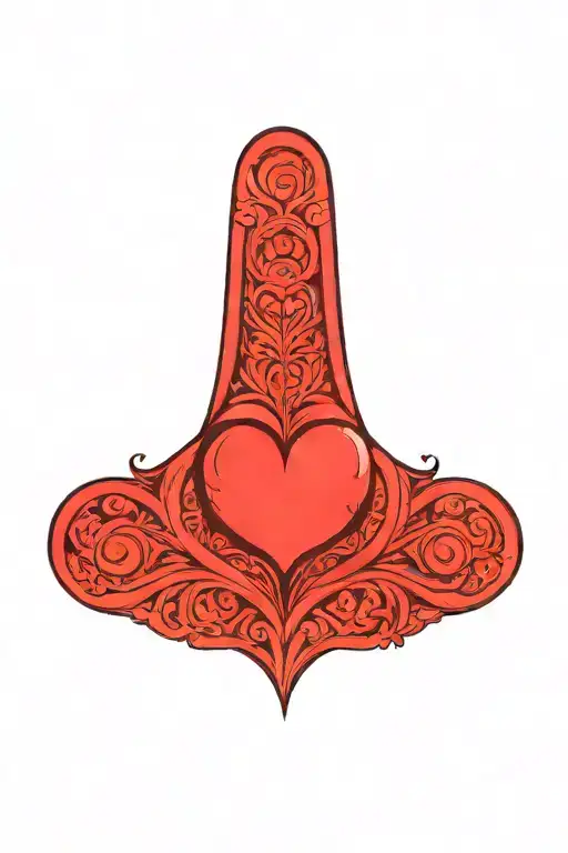 Plain Red Heart Shape