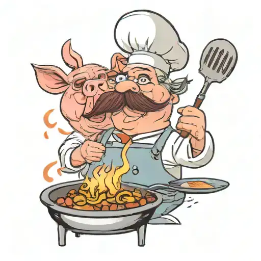 Swedish Chef Roasting Miss Pigging On A Spit