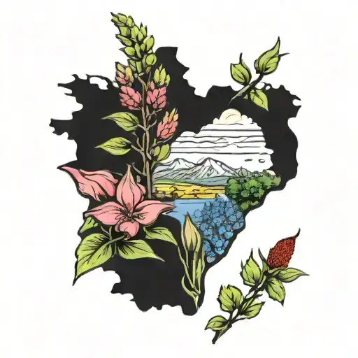 Sleeve Of Texas Landscape With Bluebonnets And Indian Paintbrushes