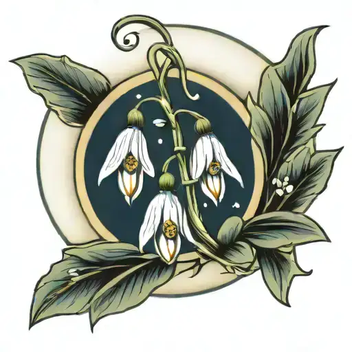 Snowdrops Wrapped On Cresent Moon