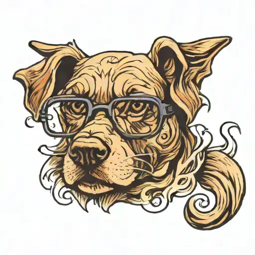 Old Dog Wearing Glasses