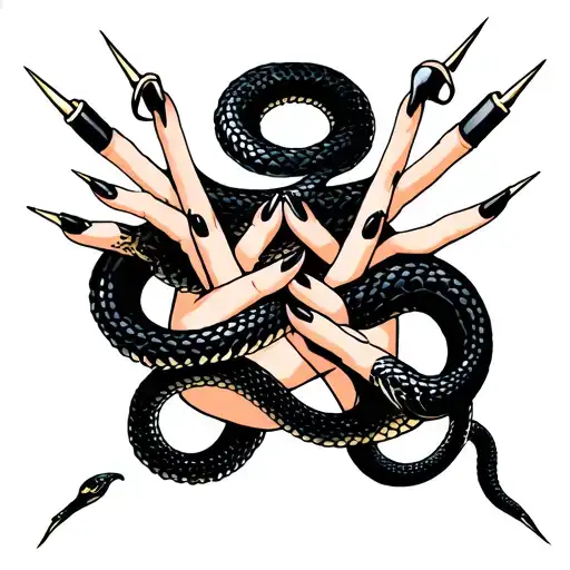 Black Snakes And Nails Holding