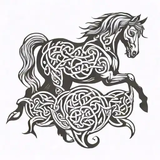 Celtic Profile Horse With An A And A C