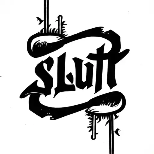 Minimalist Tattoo Featuring Word Slut