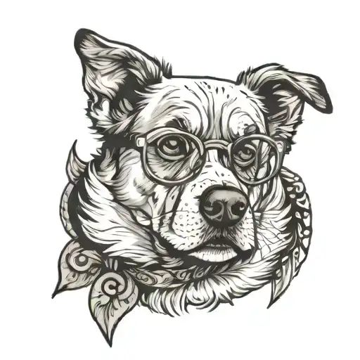 Old Dog Wearing Glasses