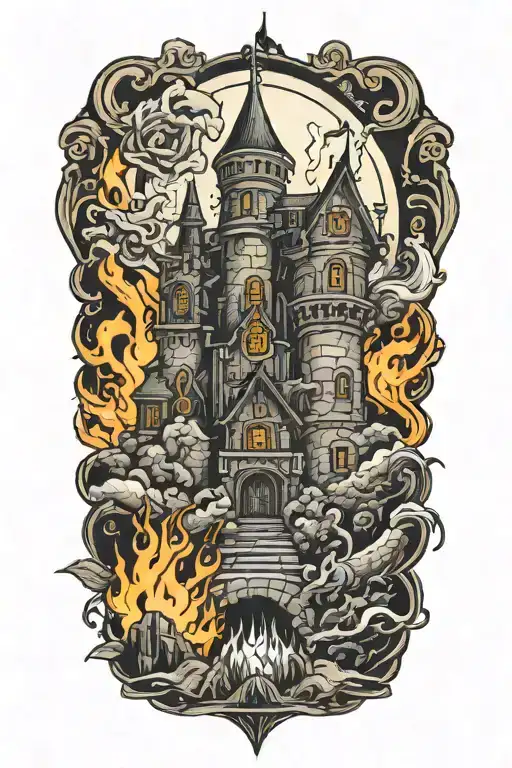 Burning Castle Surrounded