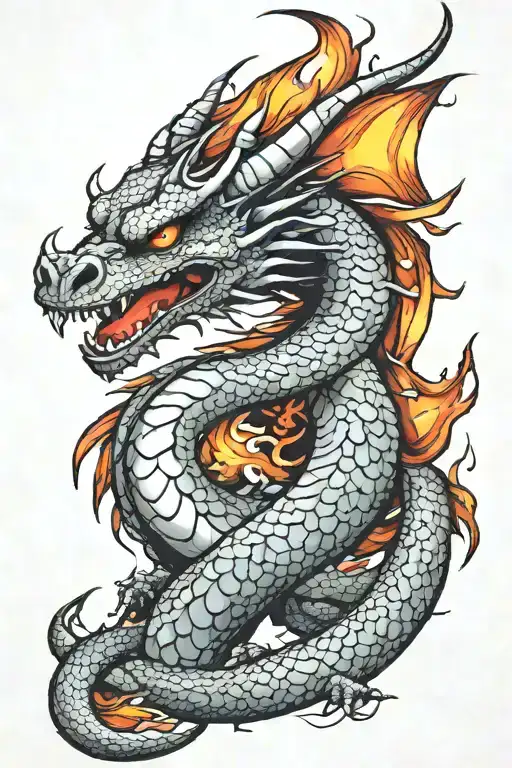 Medevil Dragon Heavy Scales Breathing Fire