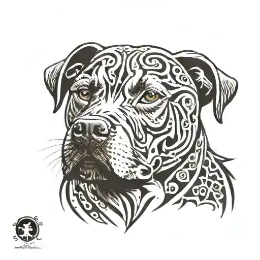 Staffordshire Bull Terrier Tribal Design
