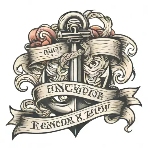 Anchor With Banner Wrapped