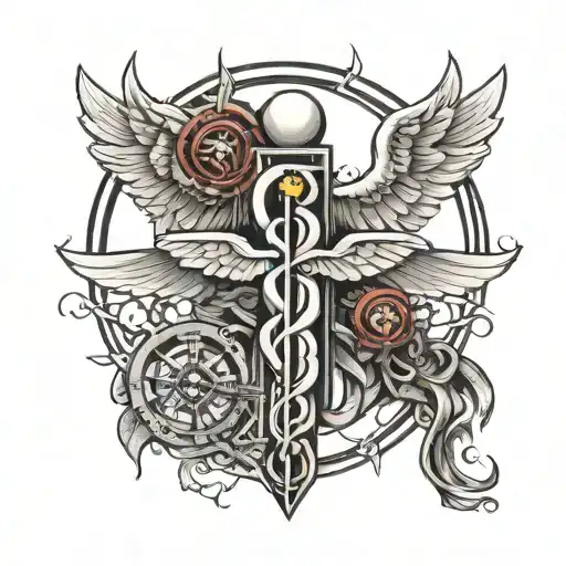 Big Bulky Block Winged Caduceus Reprinting Healing And Jesus