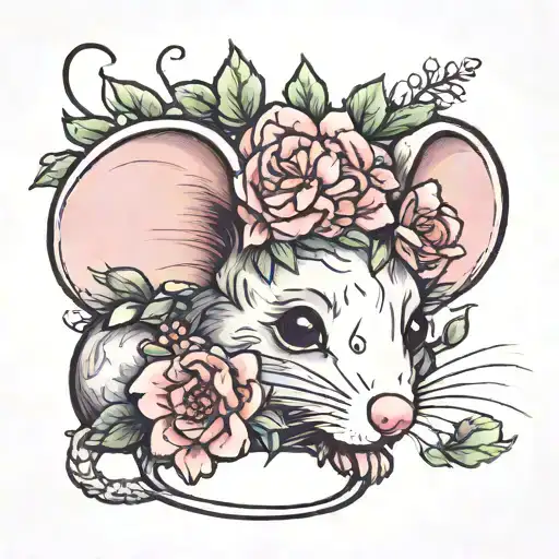 Tiny Mouse With Flower Crown