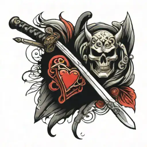 Katana And Heart