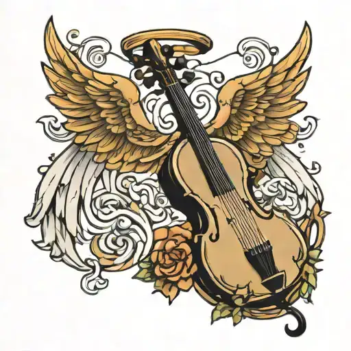 Lyre With Angel Wings