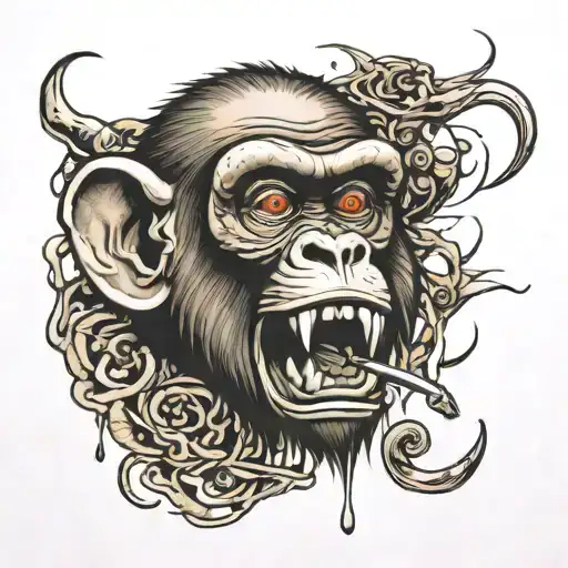 Monkey Head Bites Through Bullet Casings Falling