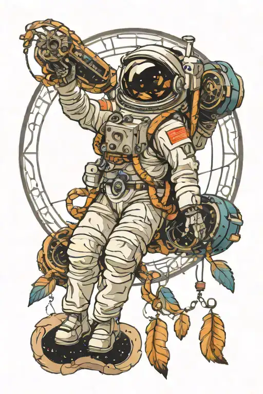 Astronaut Dream Catcher Entangled In A Beautiful