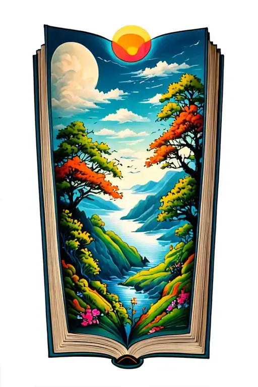 Open Book Below Hillside