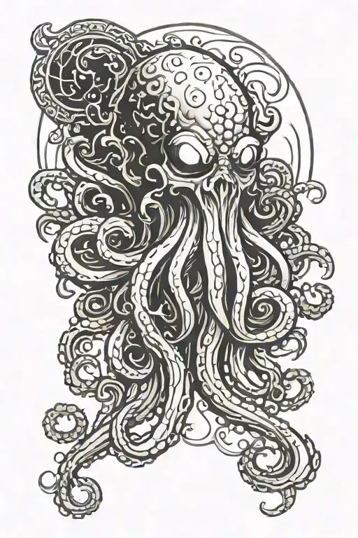 Tear With Tentacles Coming Out Cthulhu Black