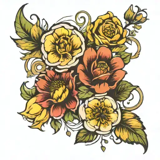 May June November Birth Flowers Intertwined