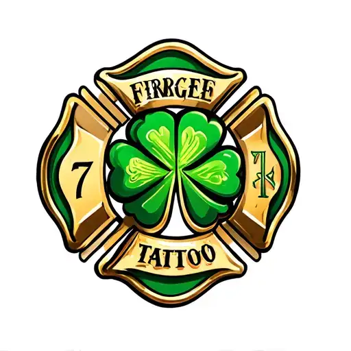 Firefighter Shamrock With The Number 7