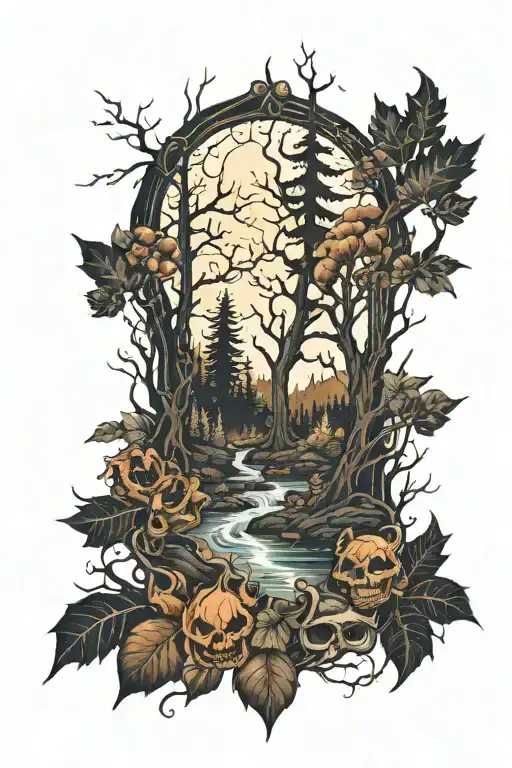 Dark Spooky Forest Scene