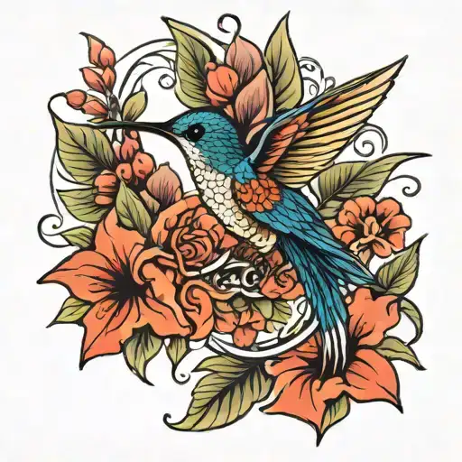 Eternity Vietnam Hummingbird Tattoo Design