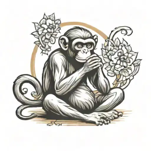 Praying Monkey Sitting