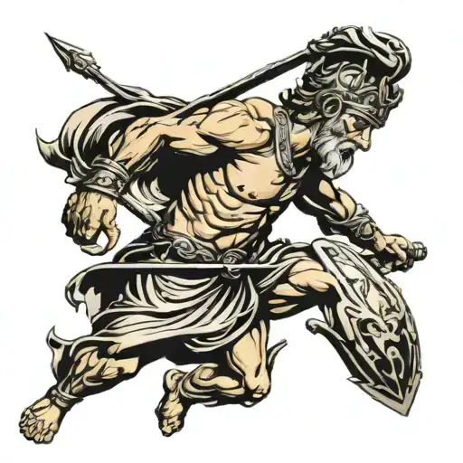 Odysseus With Spear Going