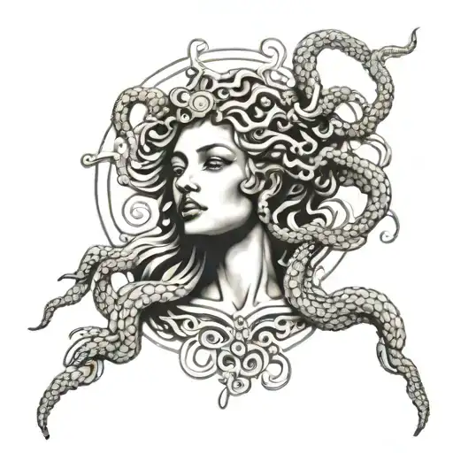 Medusa Tattoo - Feminin - Black White