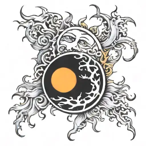 Sun And Moon Smoke Intertwined