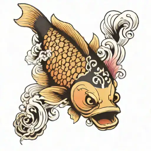 Carp Fish With A Hannya Mask