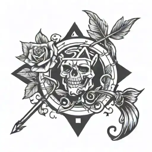 Depression Coma With Arrow Small And Black