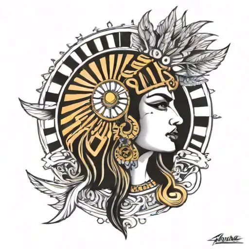 Cleopatra And Sun Surrounded