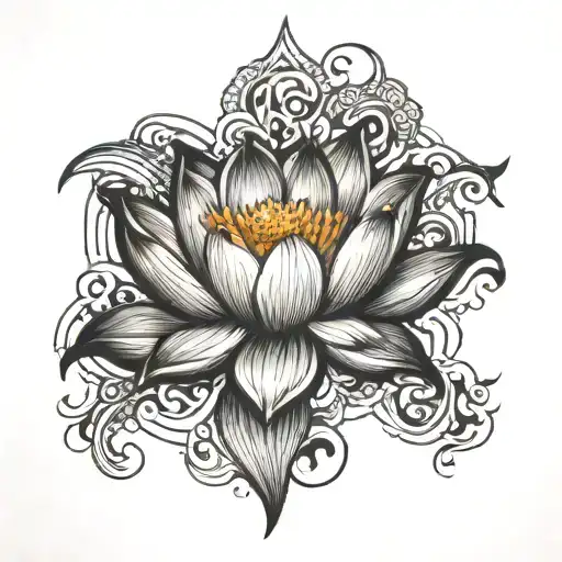 Lotus Black Grey Design