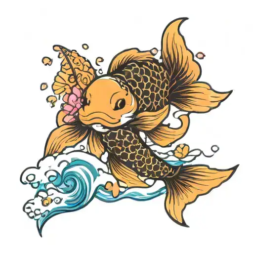 Pisces Koi Cricling Kyoto Sakura Wave