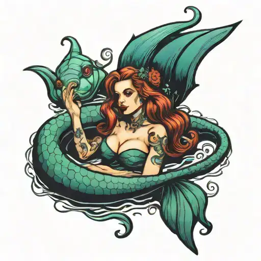 Evil Mermaid Swimming