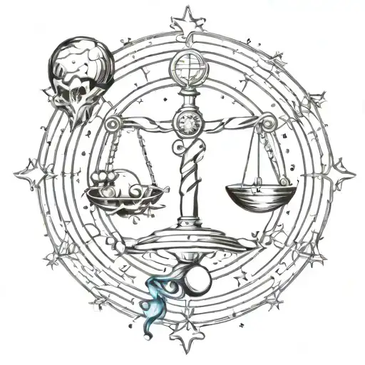 Combine The Zodiac Symbol For Libra And Aquarius Constellation