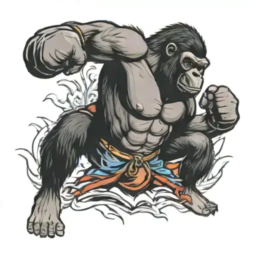 Boxing Muscular Gorilla