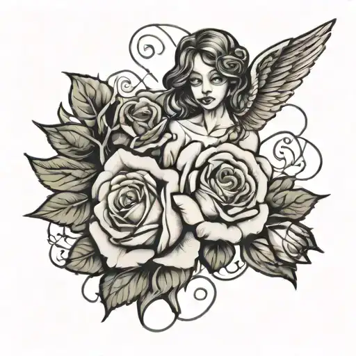 Ange Sortant D Une Rose Intertwined